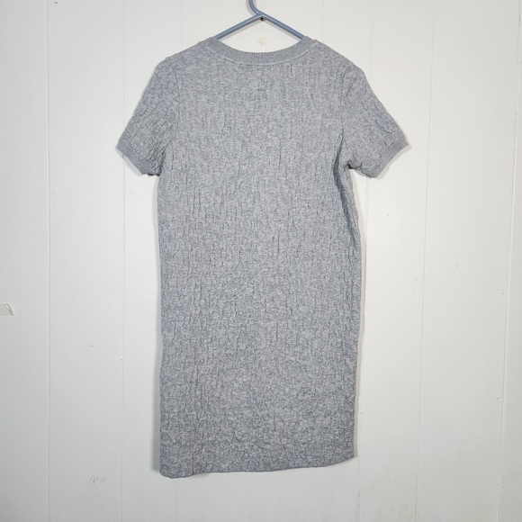 Cos Textured Short Sleeve Sweater Dress Gray size Small - Picture 3 of 16